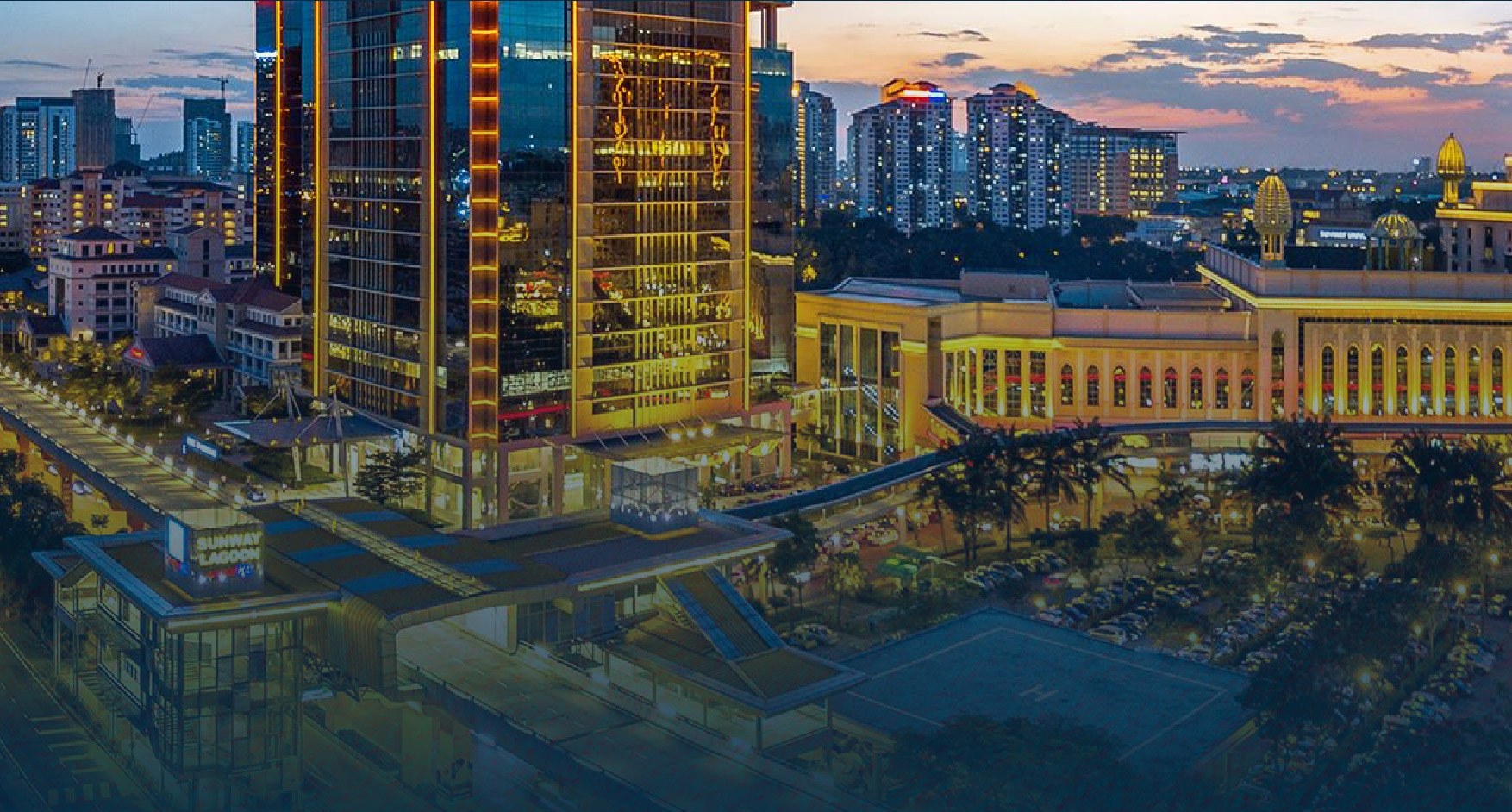Subang Jaya district at dusk