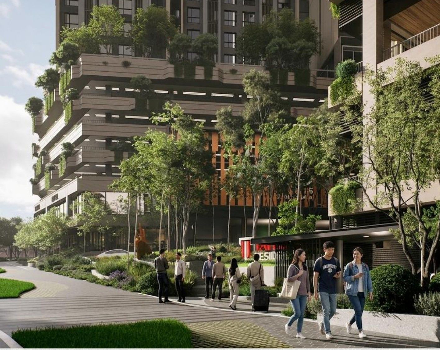 SS15 Residences biophilic facade — artist's impression