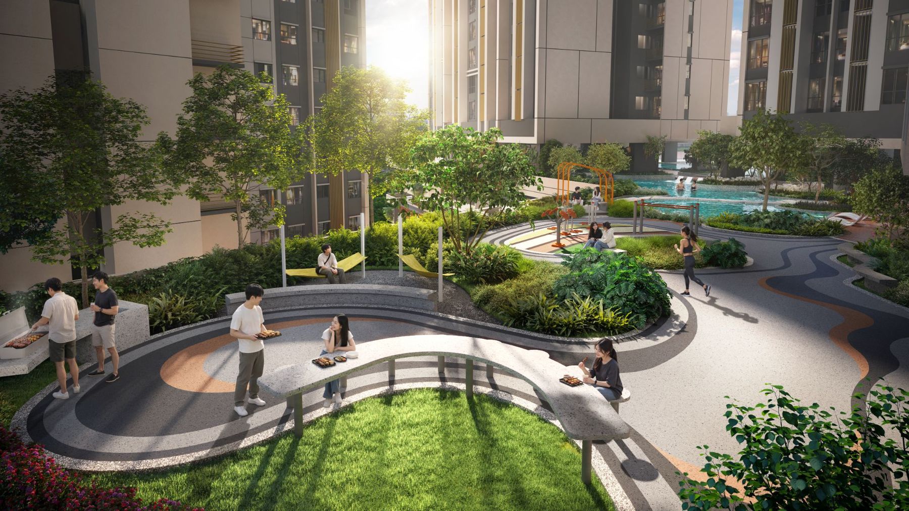 Landscaped gardens and BBQ