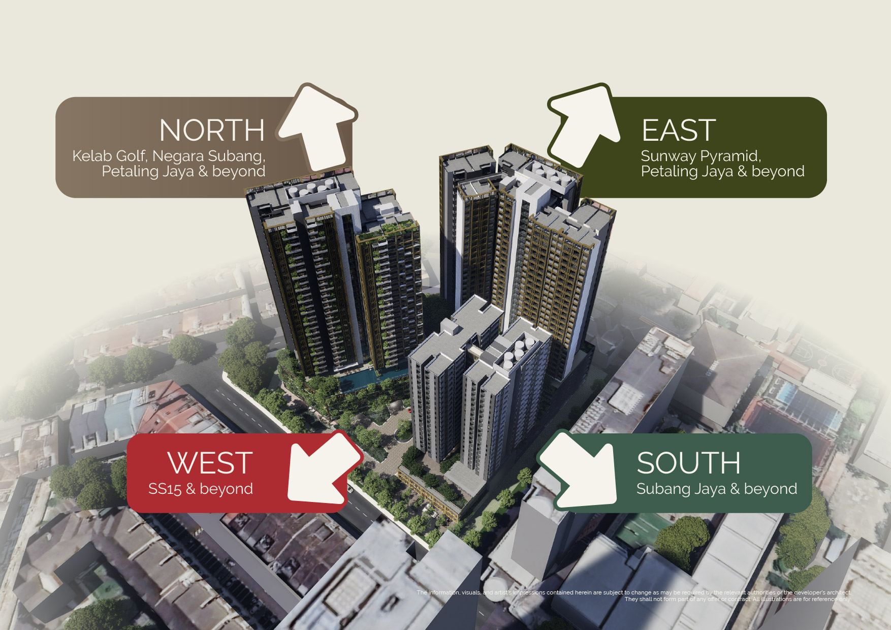 SS15 Residences surrounded by Subang Jaya — artist's impression
